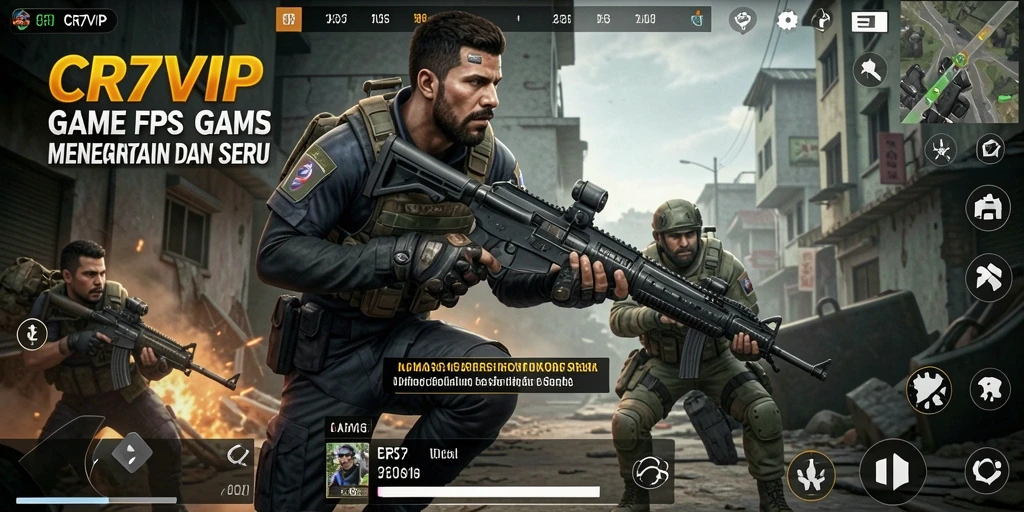 Tampilan gameplay seru dari CR7VIP dalam pertempuran FPS.