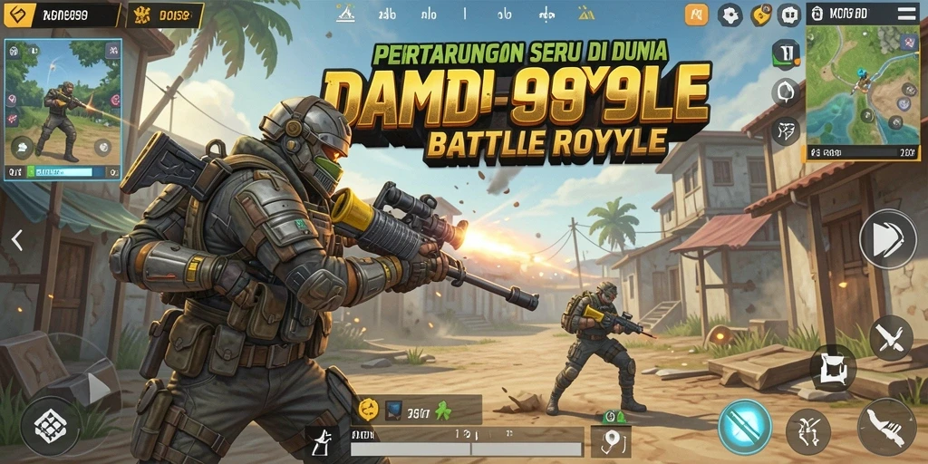 Tampilan gameplay DMD999 yang seru dalam pertempuran Battle Royale.