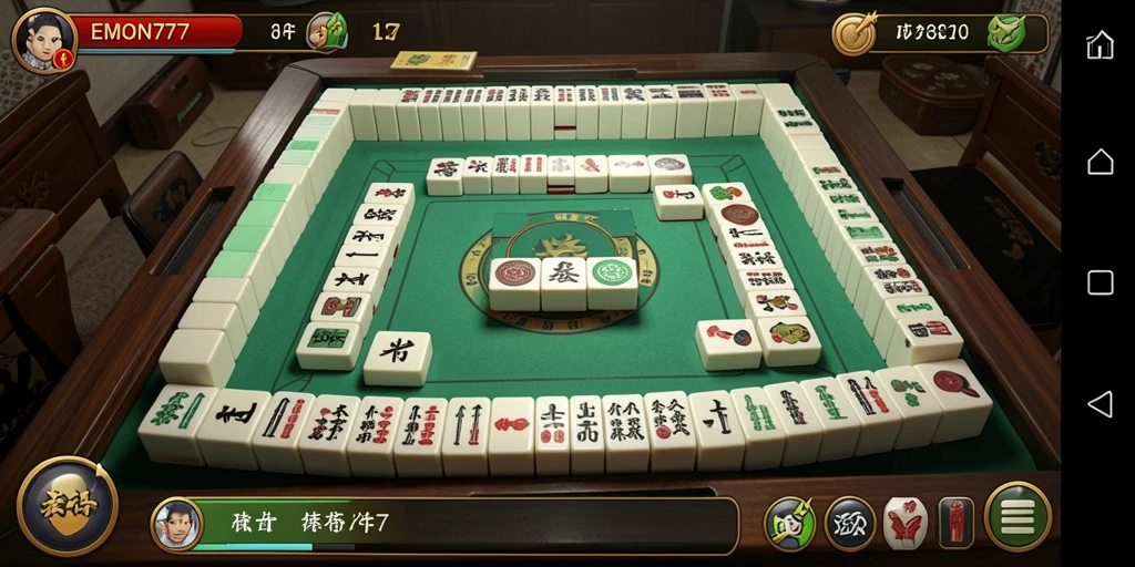 Tampilan screenshot EMON777 menunjukkan gameplay Mahjong yang seru dan menarik.