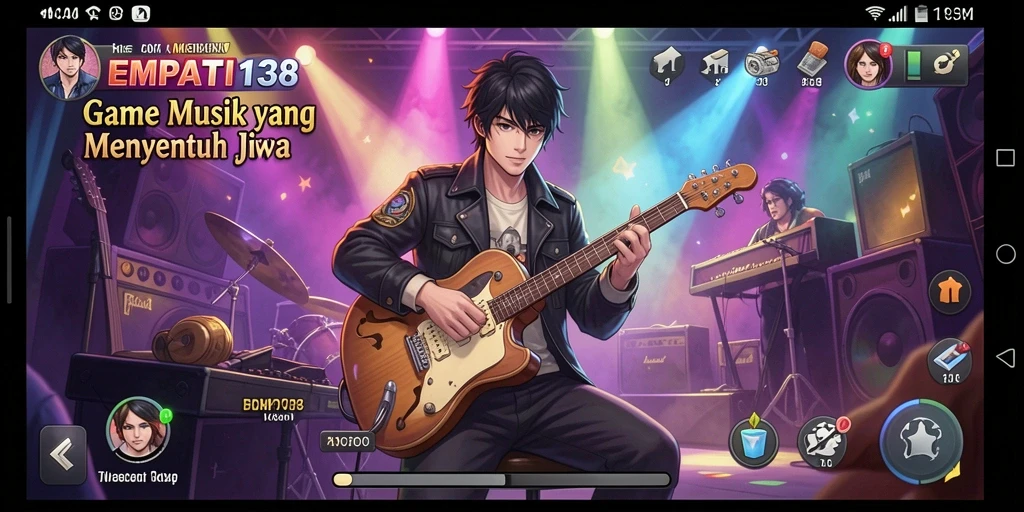 Screenshot gameplay EMPATI138 menampilkan interaksi seru dengan musik.