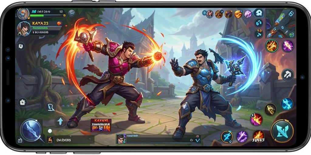 Screenshot KAYA33 menampilkan aksi seru dalam pertempuran MOBA.