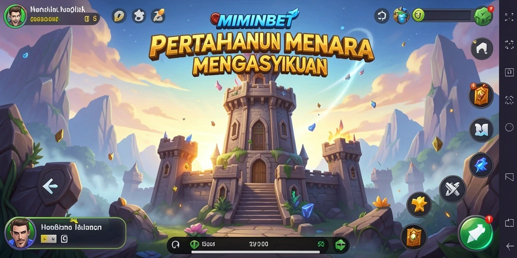 Tampilan gameplay menakjubkan dari MIMINBET dalam genre Tower Defense.