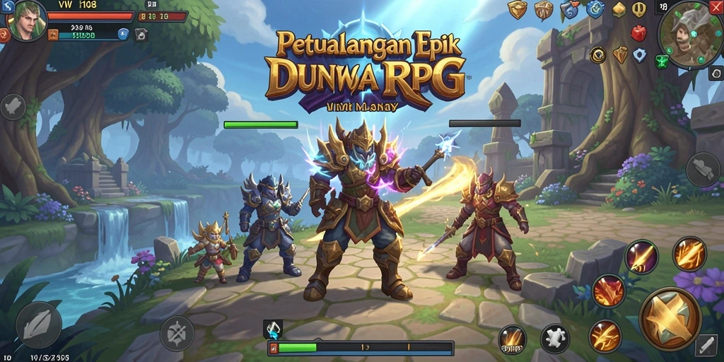 Tangkapan layar gameplay VW108 menunjukkan aksi pertempuran mendebarkan di dunia RPG.