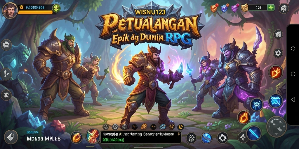 Tampilan gameplay menarik di dunia RPG WISNU123.